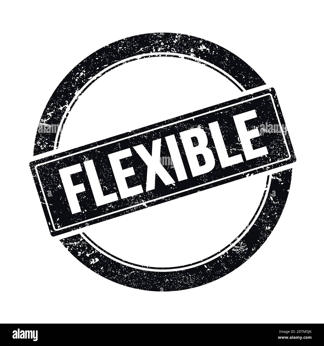 FLEXIBLE text on black grungy round vintage stamp Stock Photo - Alamy