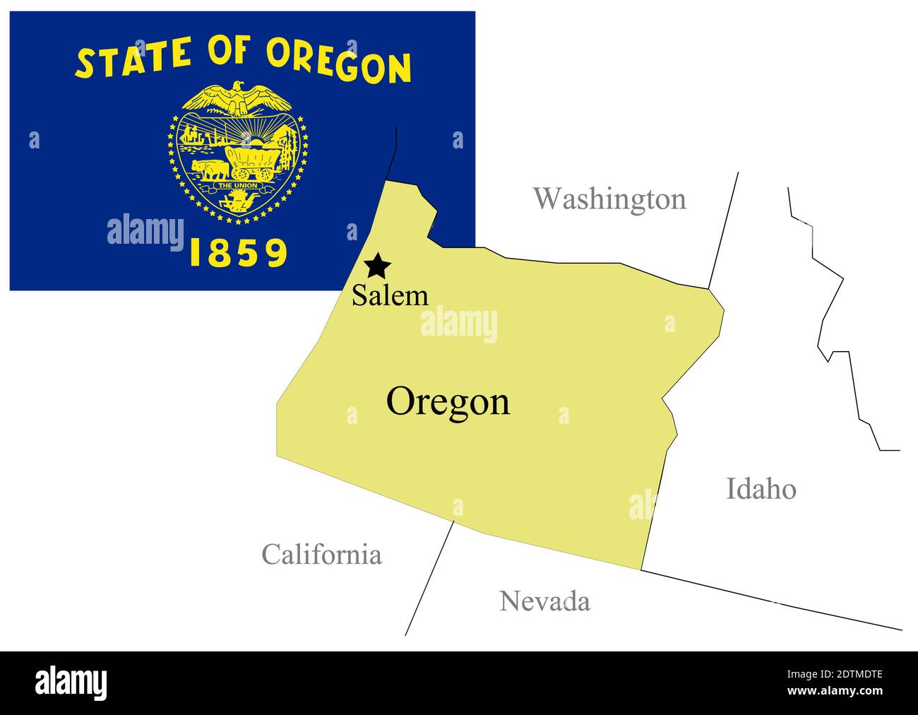Oregon map usa Stock Vector Images Alamy