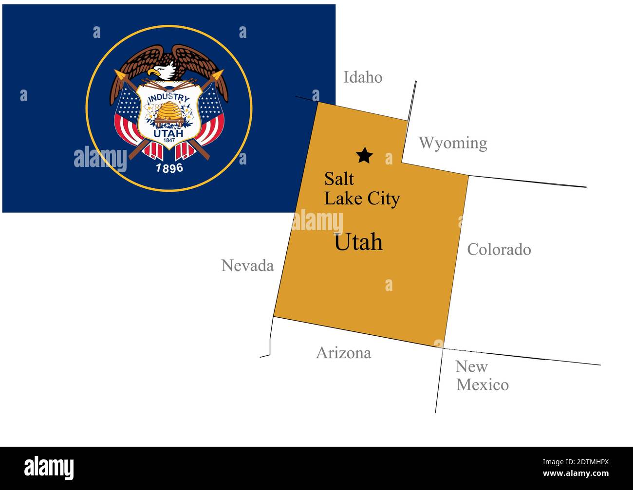 Utah state map Cut Out Stock Images & Pictures Alamy