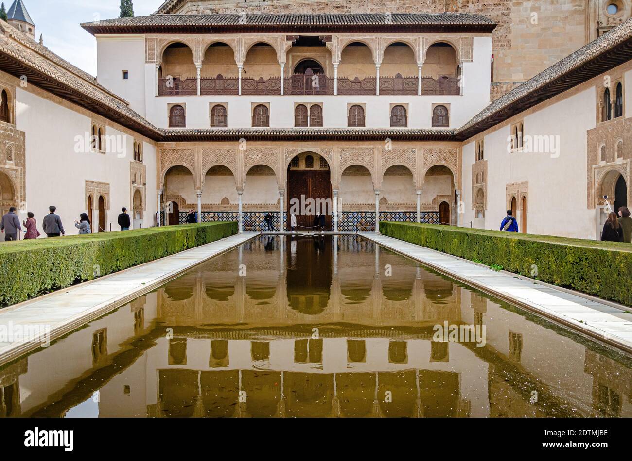 The Court of the Myrtles, Alhambra Stock Photo