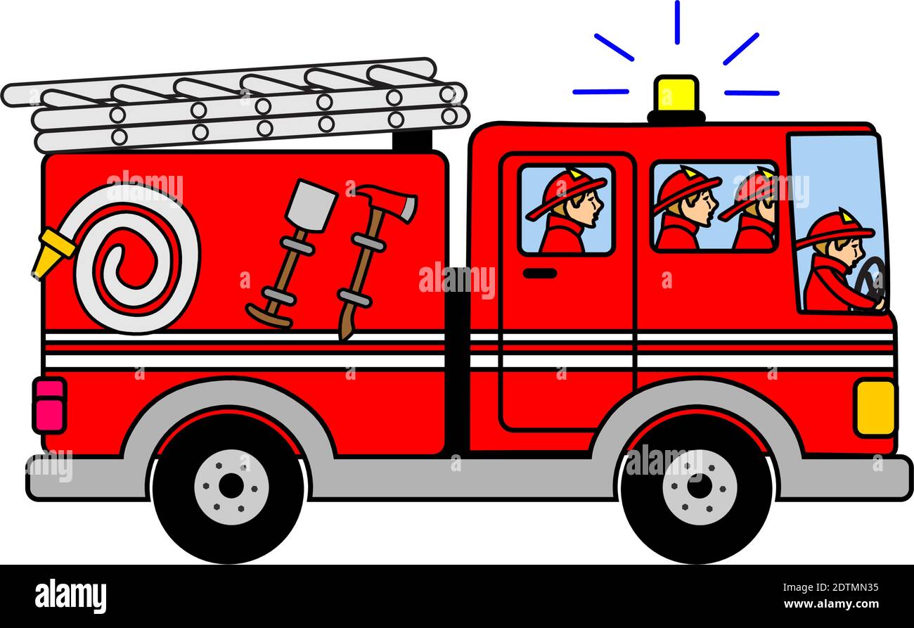 Fire department, fire truck the real heroes Stock Vector