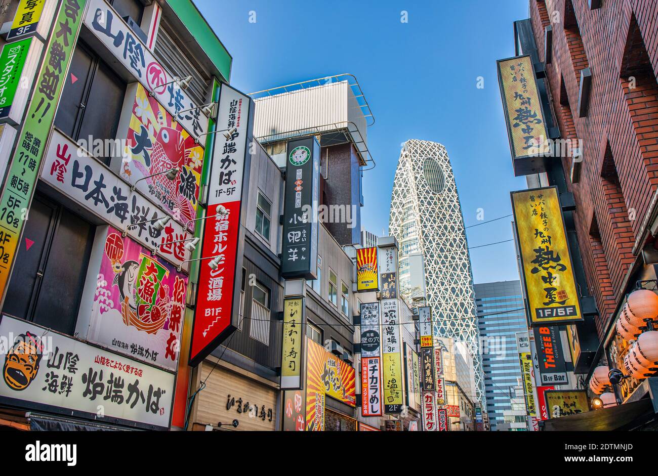 Japan, Tokyo City, Shinjuku District, Coccoon Tower Stock Photo