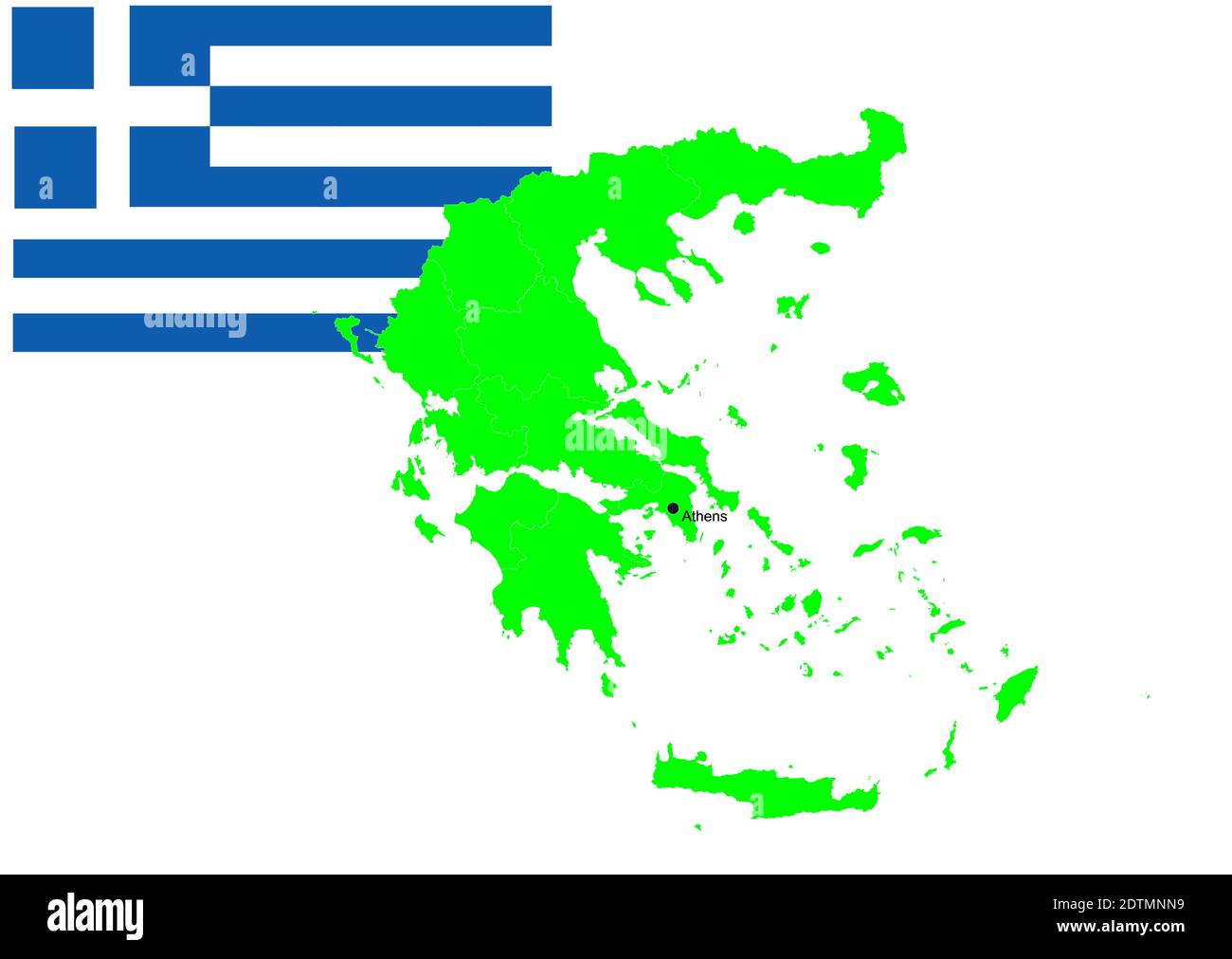 Greece map and flag, vector illustration set. Stock Vector