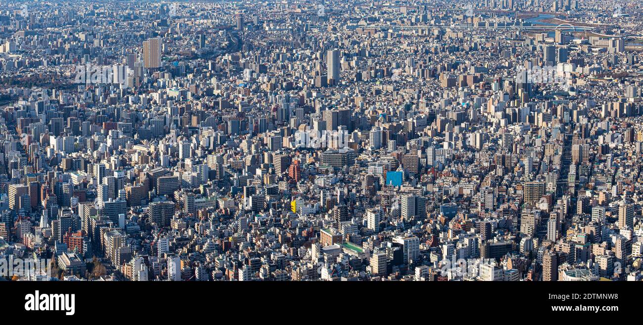 Japan, Tokyo City, Panorama, Taito and Arakawa Ku area Stock Photo