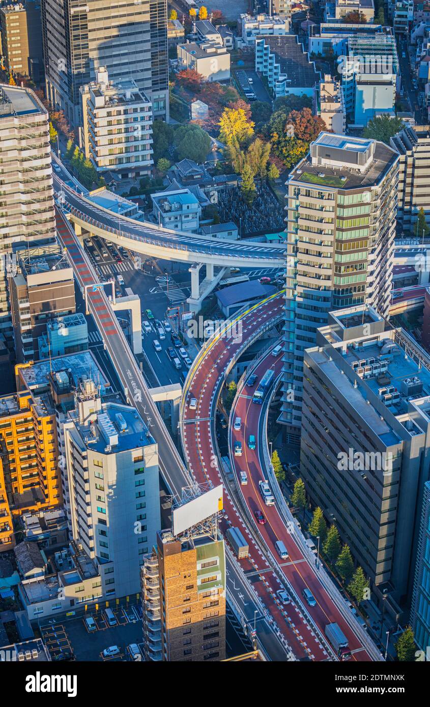 Japan, Tokyo City, Shinjuku District, Shuto Expressway Stock Photo