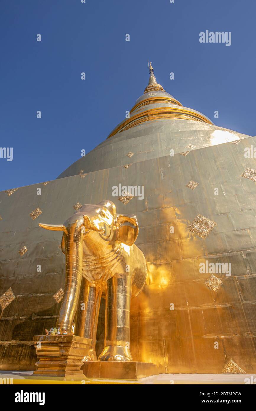 Thailand, Chiang Mai City, Wat Phra Singh Temple Stock Photo