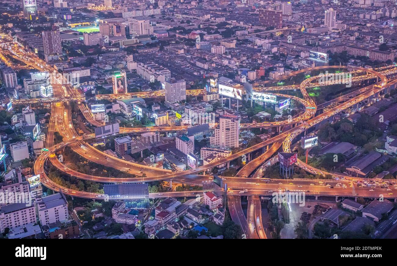 Thailand, Bangkok City, Downtown highways Stock Photo