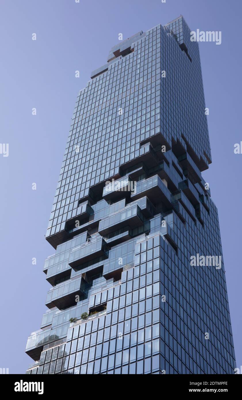 Thailand, Bangkok City, downtown, Sathon area, MahaNakhon Skyscraper, Tallest buiding in Bangkok Stock Photo