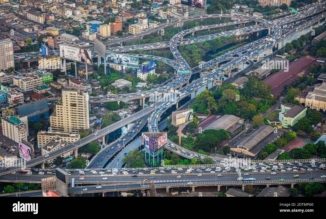 Thailand, Bangkok City, Downtown highways Stock Photo