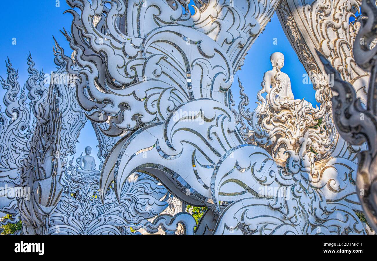 Thailand, Chiang Rai City, The White Temple (Wat Rong Khun) Stock Photo