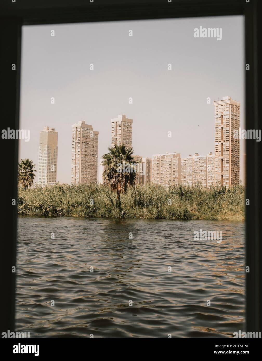 Views from traditional boat in a cruise in Cairo, Egypt Stock Photo