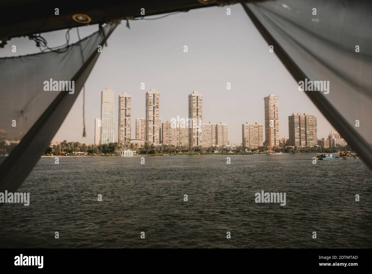 Views from traditional boat in a cruise in Cairo, Egypt Stock Photo