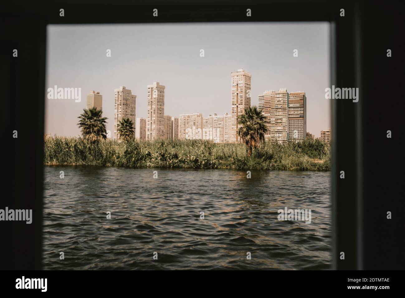 Views from traditional boat in a cruise in Cairo, Egypt Stock Photo