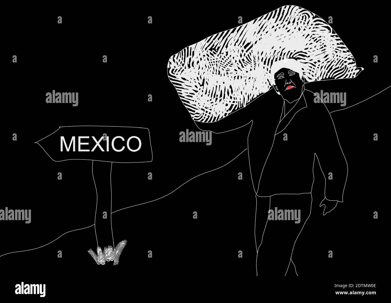 Donald Trump migration to Mexico. Stock Vector