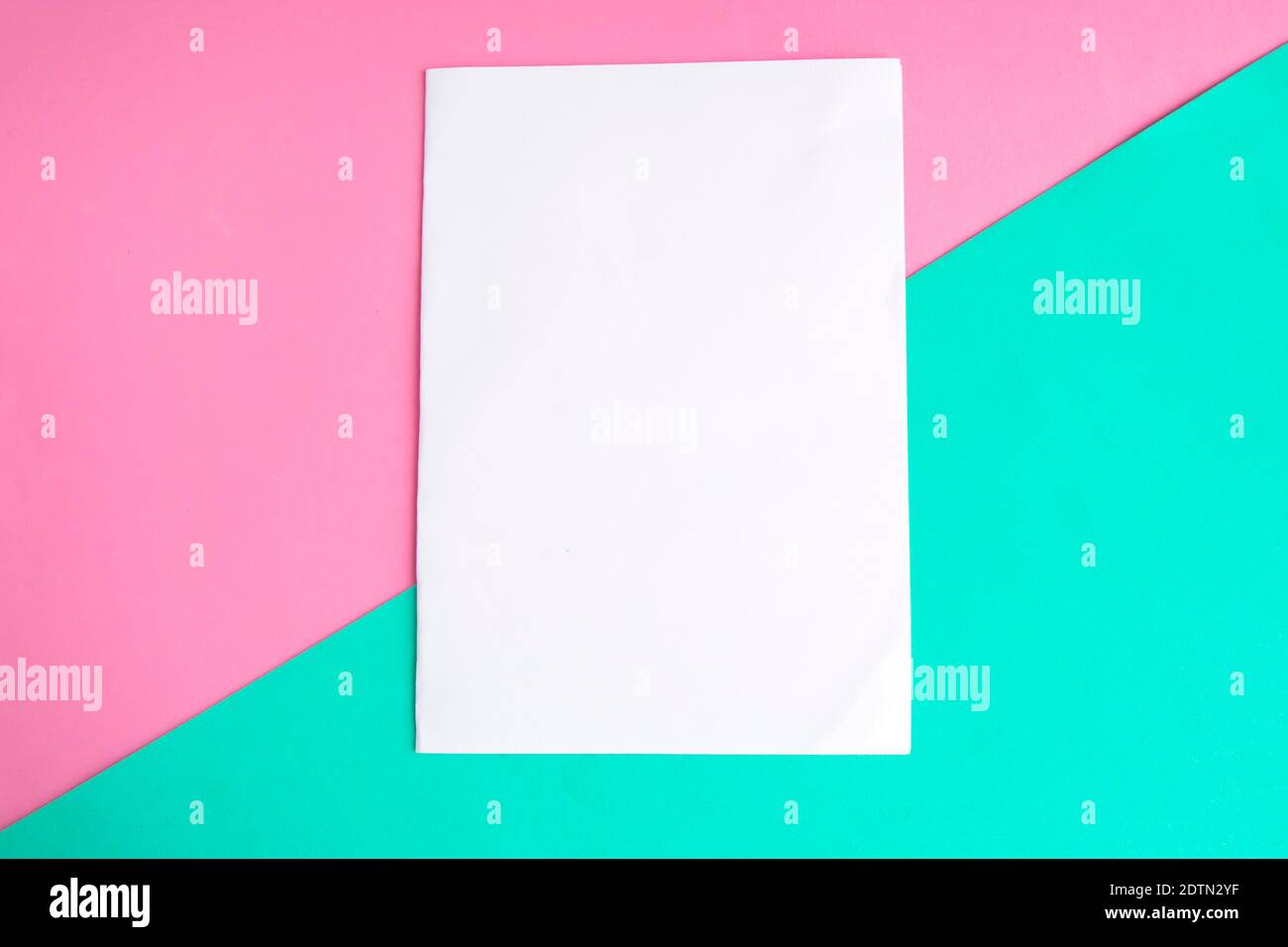 White mockup blank on color background, copy space for the text Stock Photo