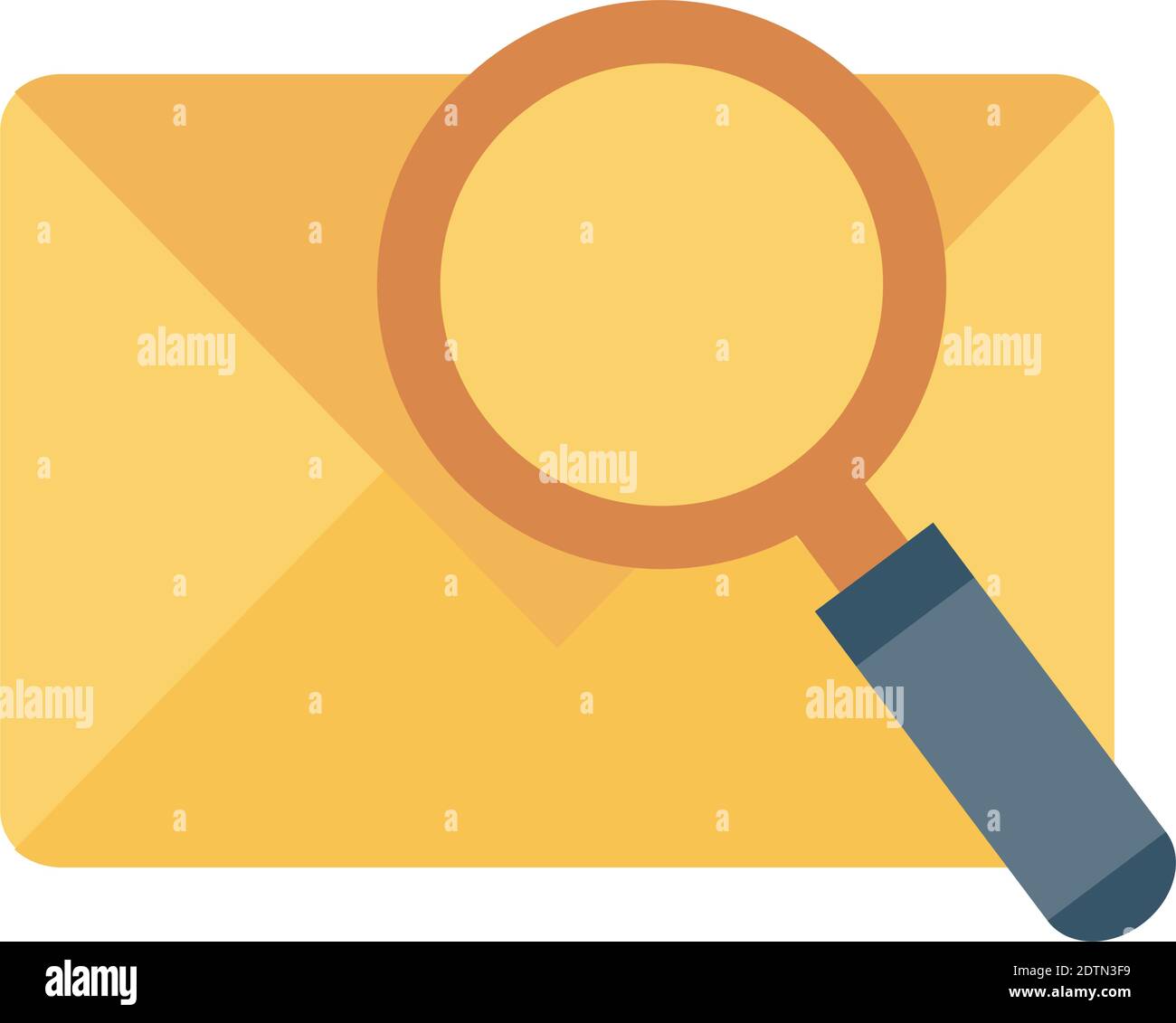 search magnifying glass with envelope flat style icon Stock Vector
