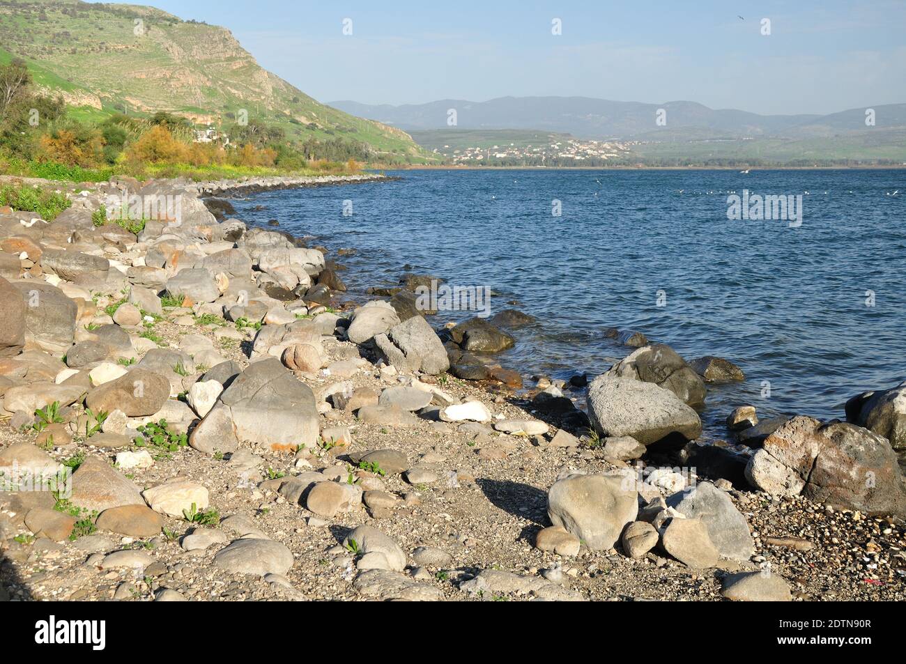 View to Kinneret lake also called The sea of Galilee. Northern Israel. Stock Photo