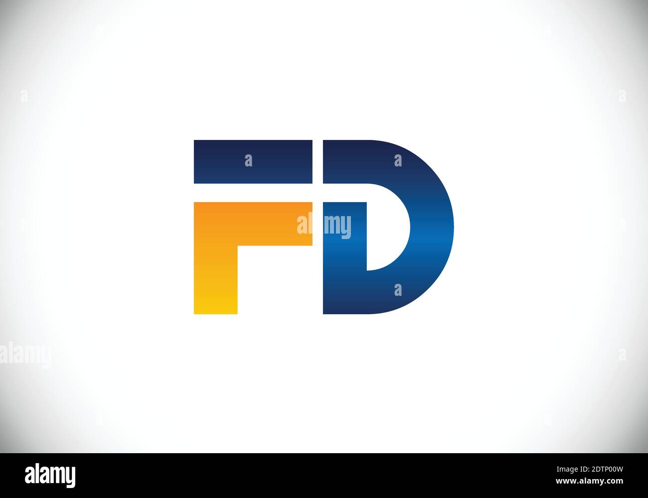 Initial Monogram Letter F D Logo Design Vector Template. F D Letter ...