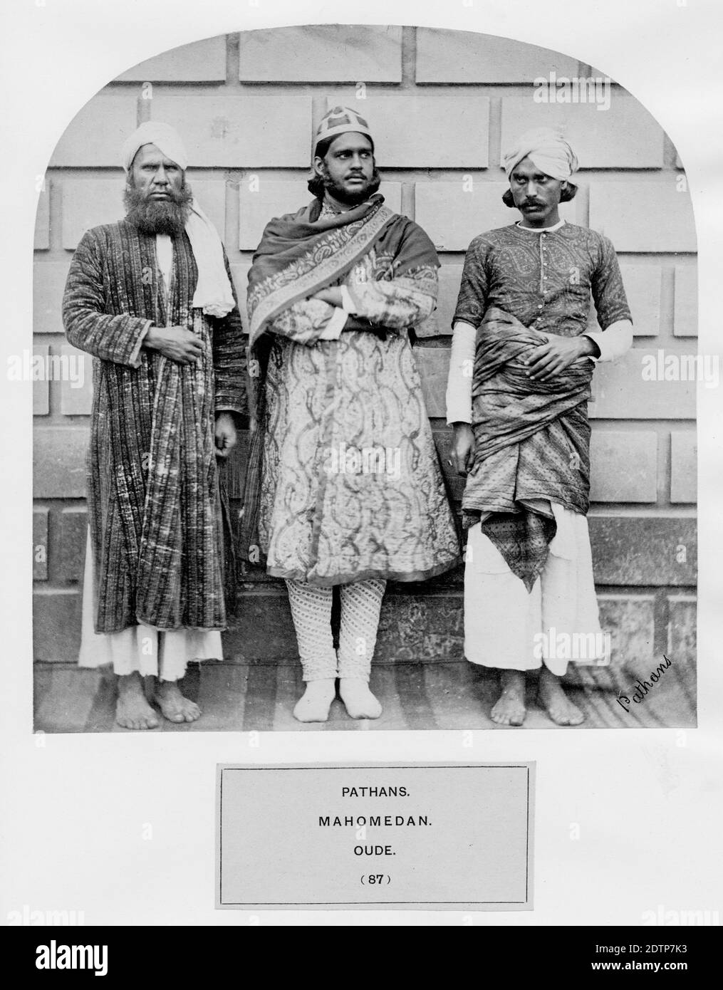 The People of India: A Series of Photographic Illustrations, with Descriptive Letterpress, of the Races and Tribes of Hindustan - published in the 1860s under order of the Viceroy, Lord Canning - Pathans, Mahomedans, Muslim, Oude. Stock Photo
