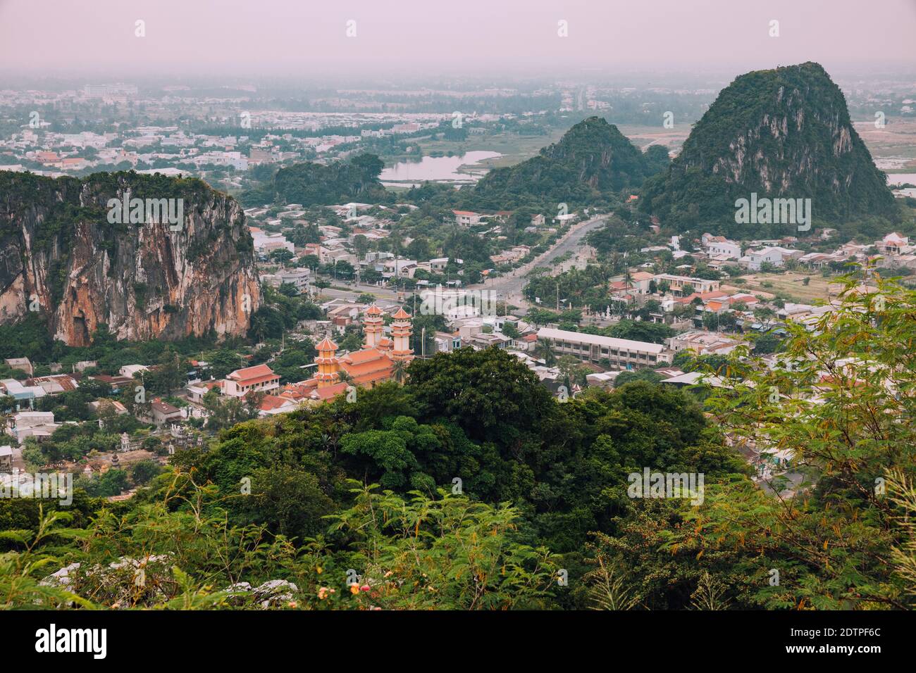 The aerial view from the top of the Marble Mountain, Danang, Vietnam Stock Photo