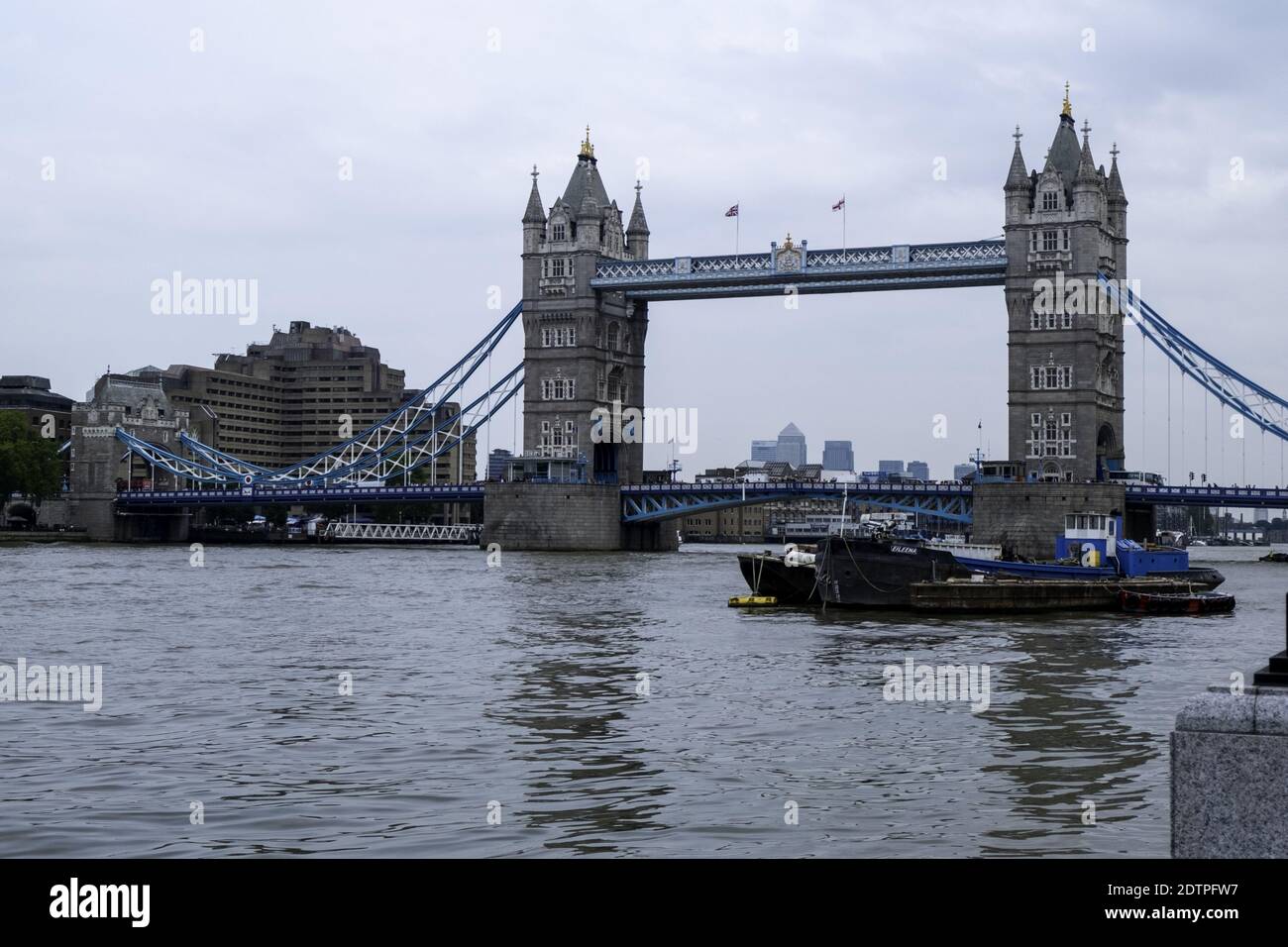 LONDON, UNITED KINGDOM - Aug 27, 2014: The wonderful Tower Bridge by Sir Horace Jones that crosses the Thames in London Stock Photo