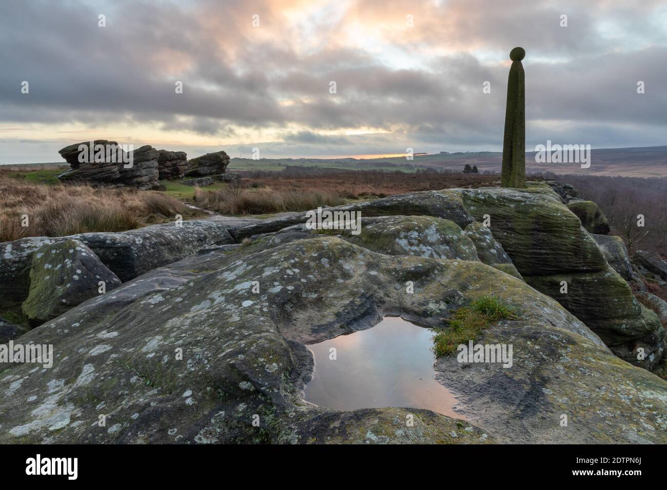 Morning view to the south east from Birchen Edge (White Peak) with the