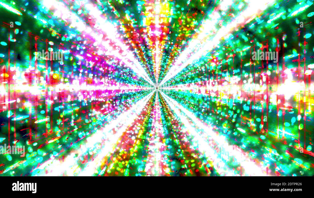 Glowing blinking hyper space galaxy 3d illustration background wallpaper design artwork Stock Photo