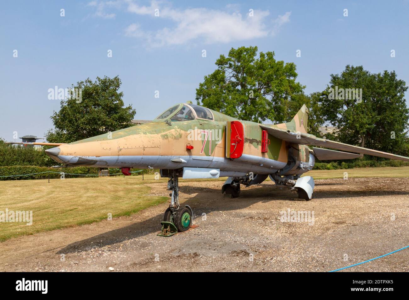 A Soviet MiG-27 (Mikoyan-Gurevich) 'Flogger' 71 ground attack fighter, Newark Air Museum, near Newark-on-Trent, Nottinghamshire, UK. Stock Photo