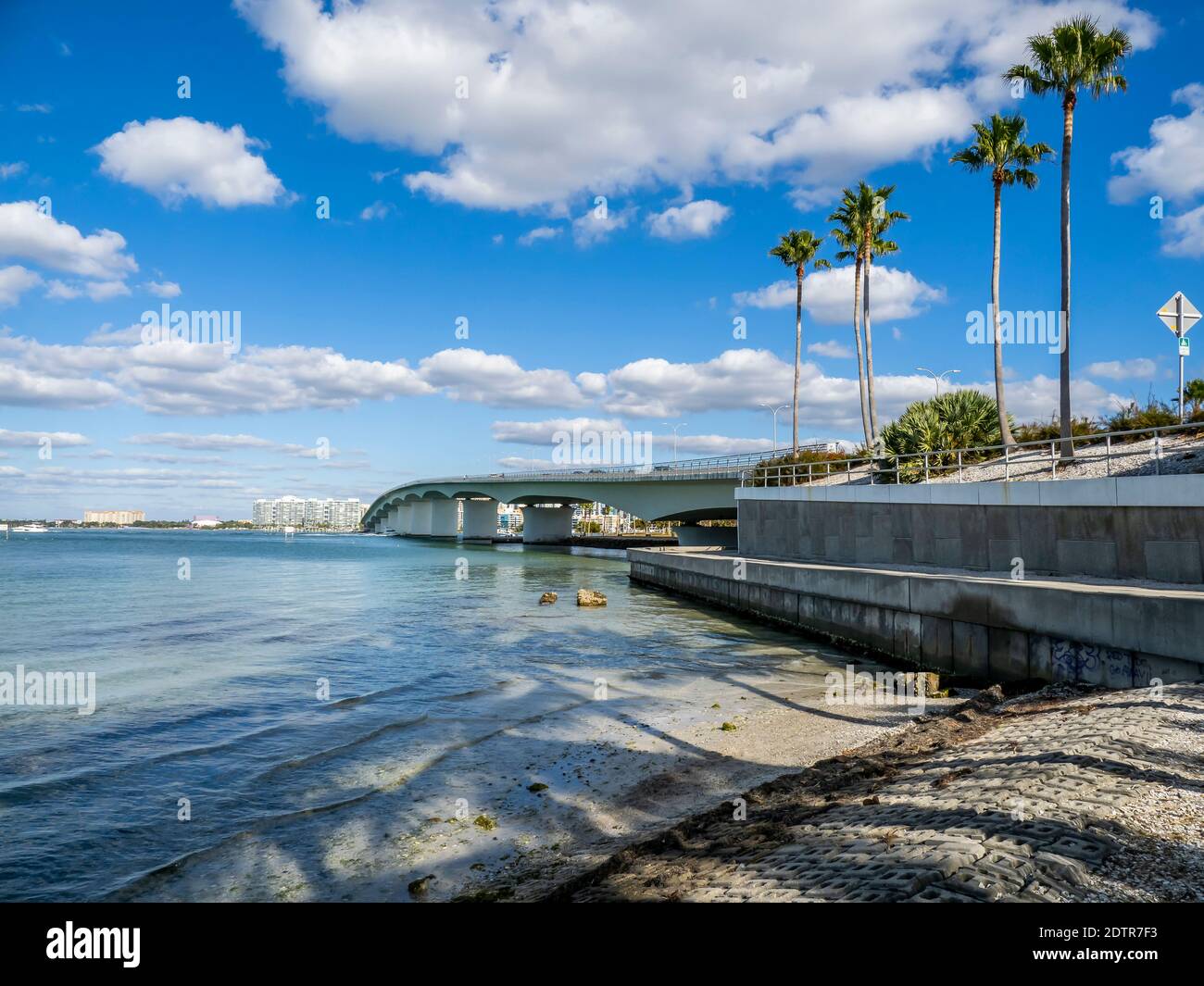 John Ringling Bridge over Sarasota Bay in Sarasota Florida USA Stock
