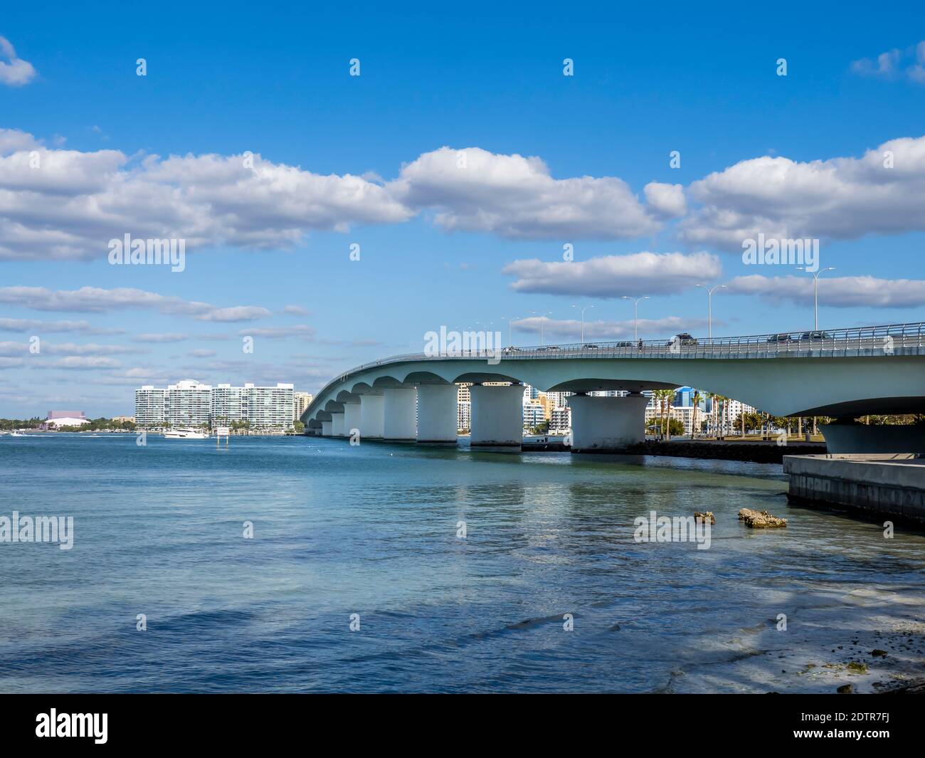 John Ringling Bridge over Sarasota Bay in Sarasota Florida USA Stock