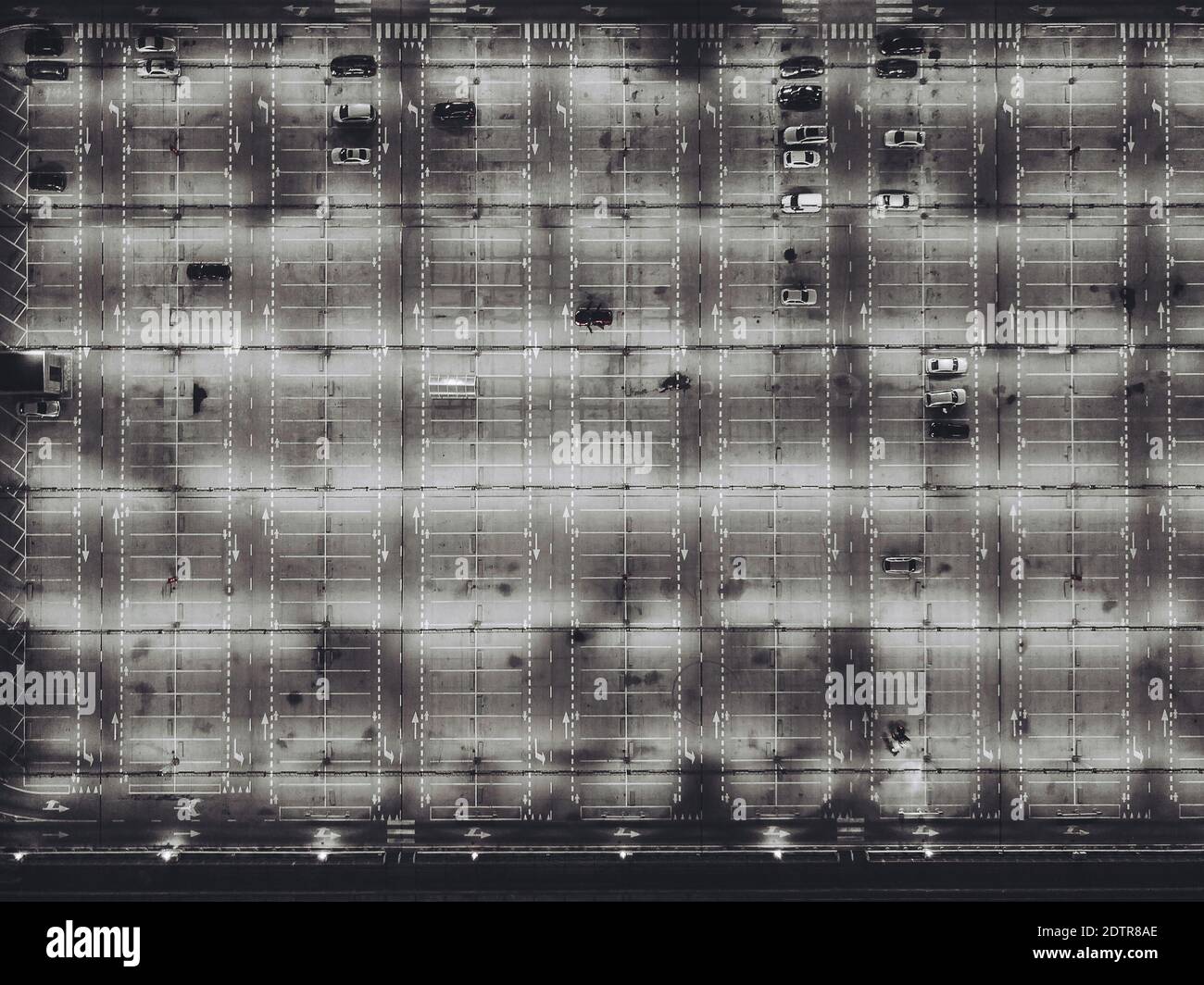 Aerial View Of Parking Lot Stock Photo - Alamy