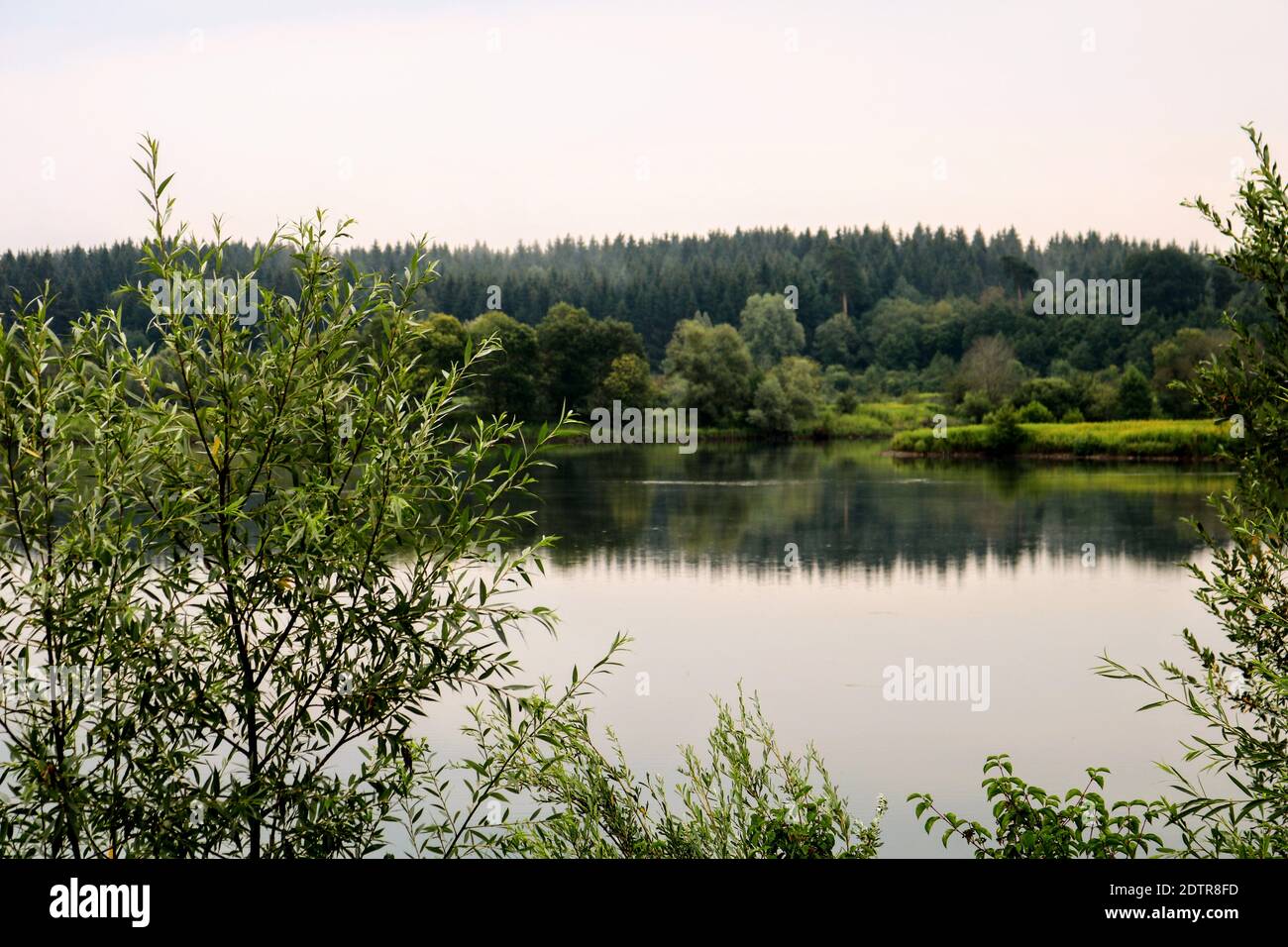 Scenic View Of Lake Against Clear Sky Stock Photo