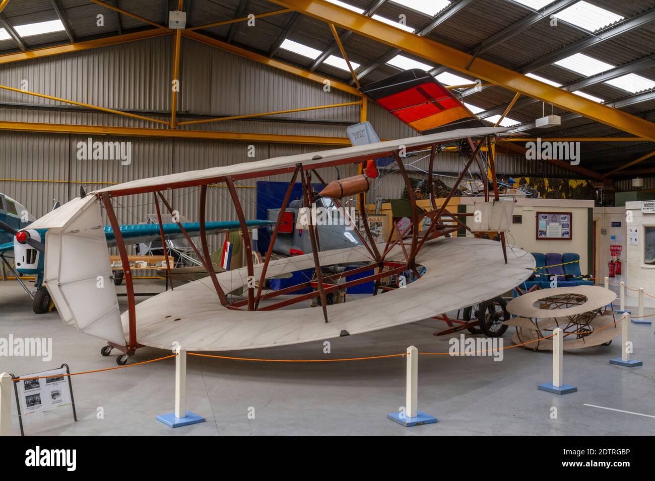 A non-flying replica Lee-Richards annular monoplane, Newark Air Museum, near Newark-on-Trent, Nottinghamshire, UK. Stock Photo