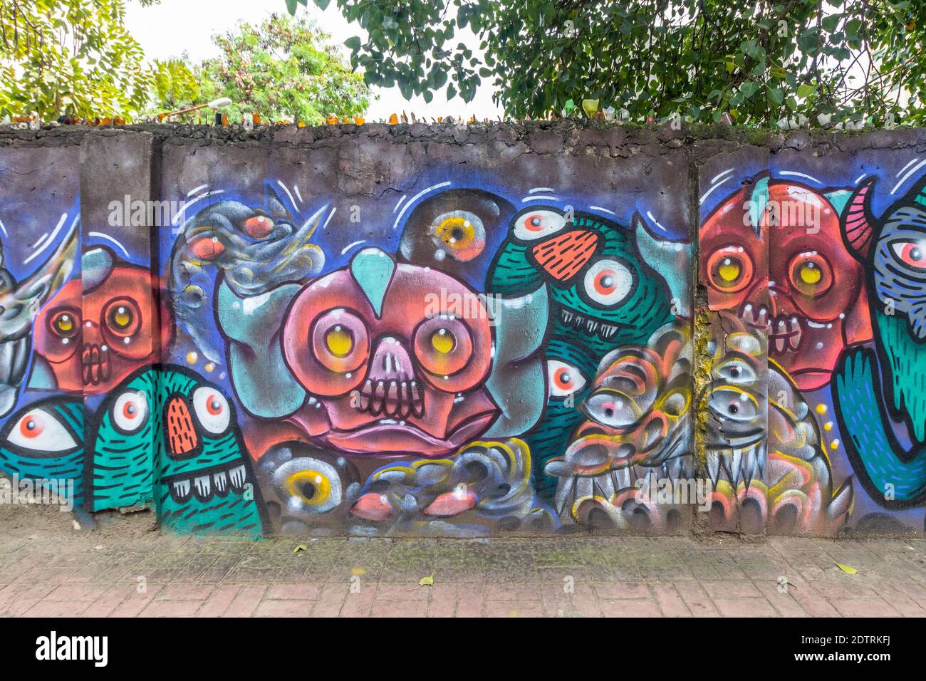 Colorful street art mural in Cebu, Philippines Stock Photo