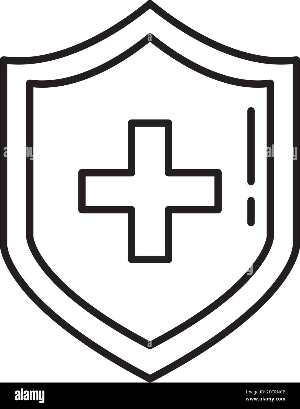 medical cross symbol in shield line style icon Stock Vector Image & Art ...