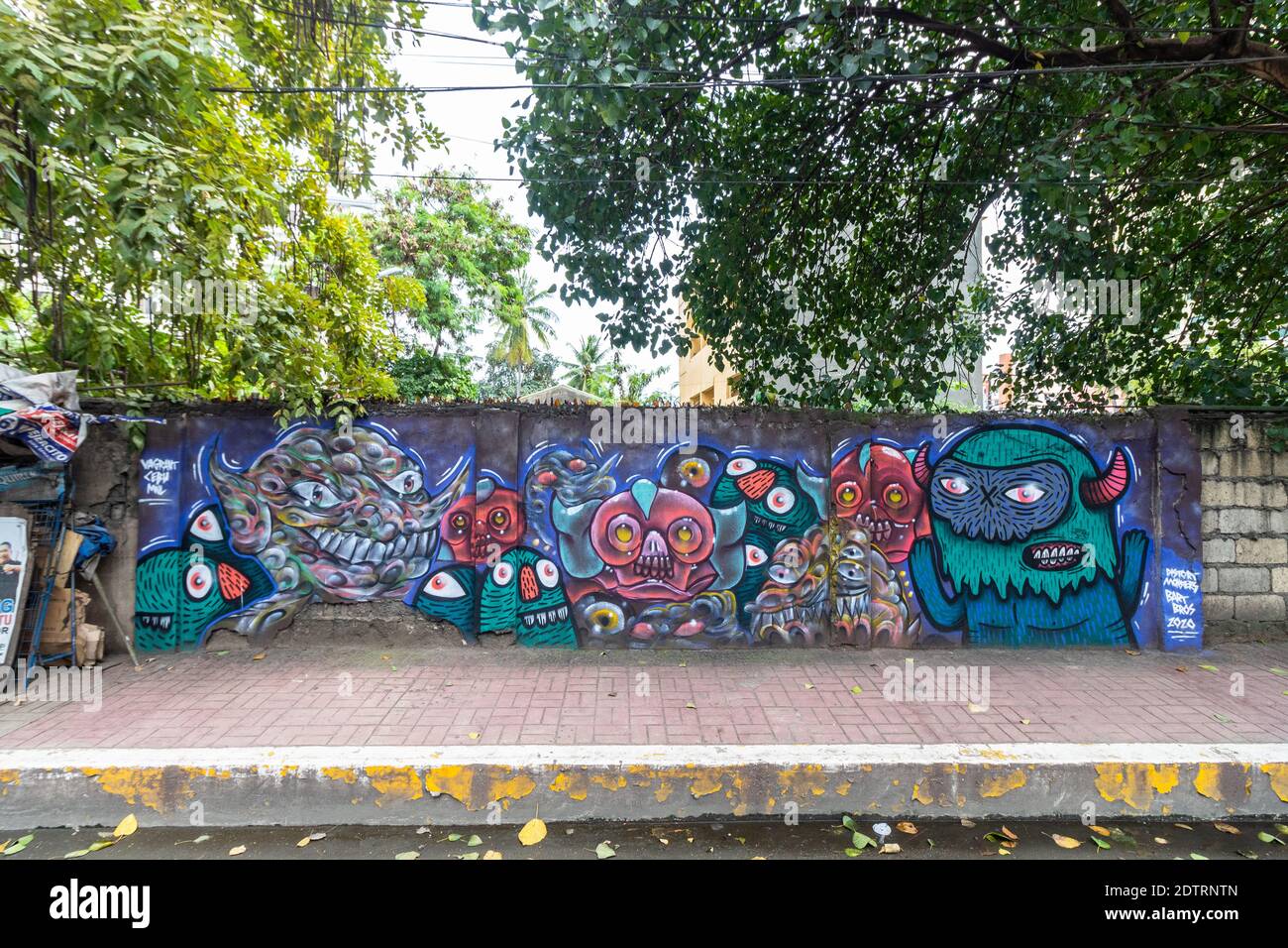 Colorful street art mural in Cebu, Philippines Stock Photo