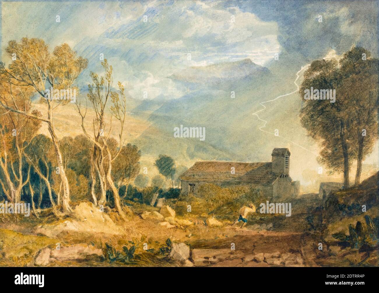 JMW Turner, Ingleborough from Chapel-Le-Dale, landscape painting, 1810-1815 Stock Photo