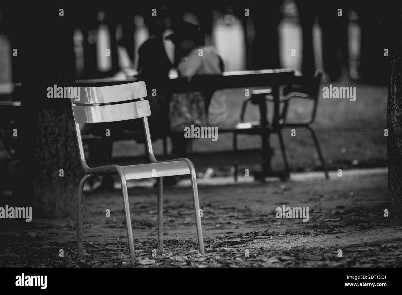 Empty Chair On Field At Park Stock Photo Alamy