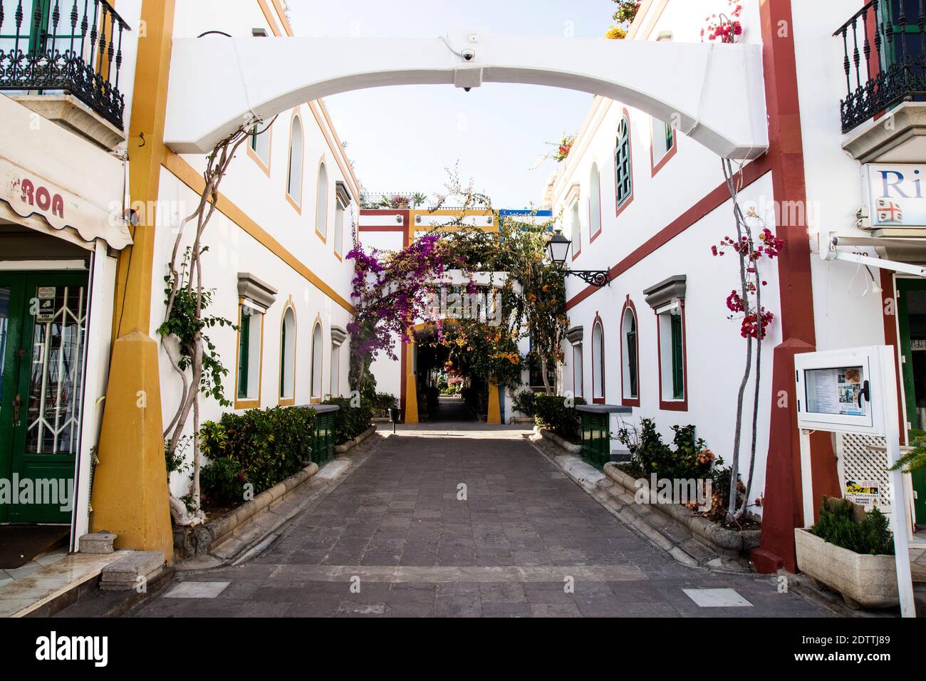 White streets in the famous village of Puerto de Mogan in Canary Islands, Spain Stock Photo