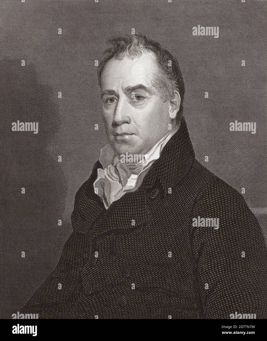 Oliver Wolcott, 1726 - 1797. American statesman and Founding Father.  Governor, State of Connecticut.  After an engraving by Asher Brown Durand from a work by Thomas Sully. Stock Photo