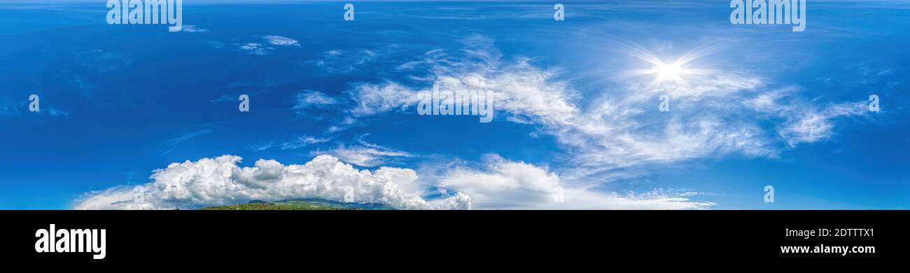 Blue sky with light clouds Seamless panorama in spherical ...