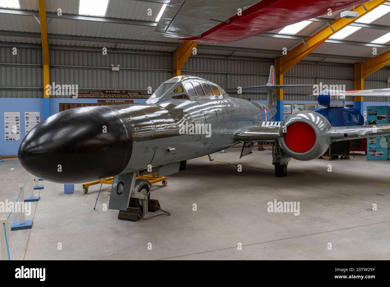 An Armstrong-Whitworth Meteor NF.12 (WS692) night fighter aircraft, Newark Air Museum, near Newark-on-Trent, Nottinghamshire, UK. Stock Photo