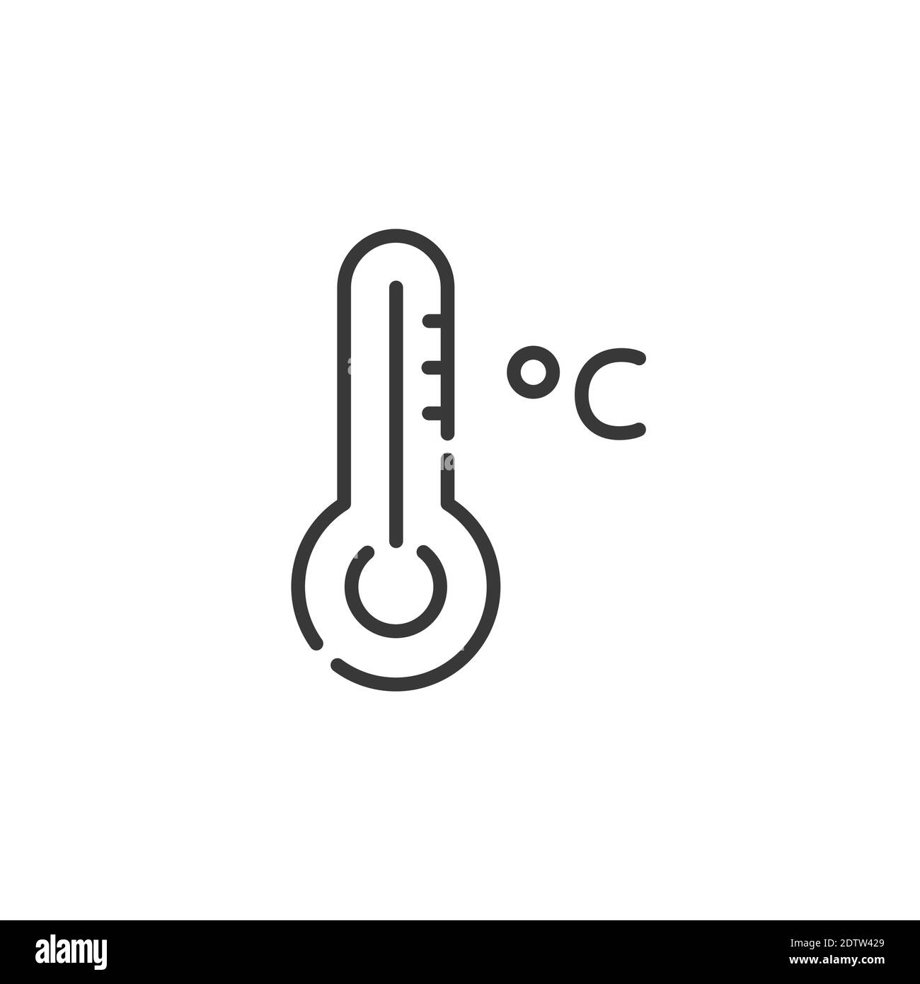 Celsius thermometer thin line icon. Isolated outline weather vector ...