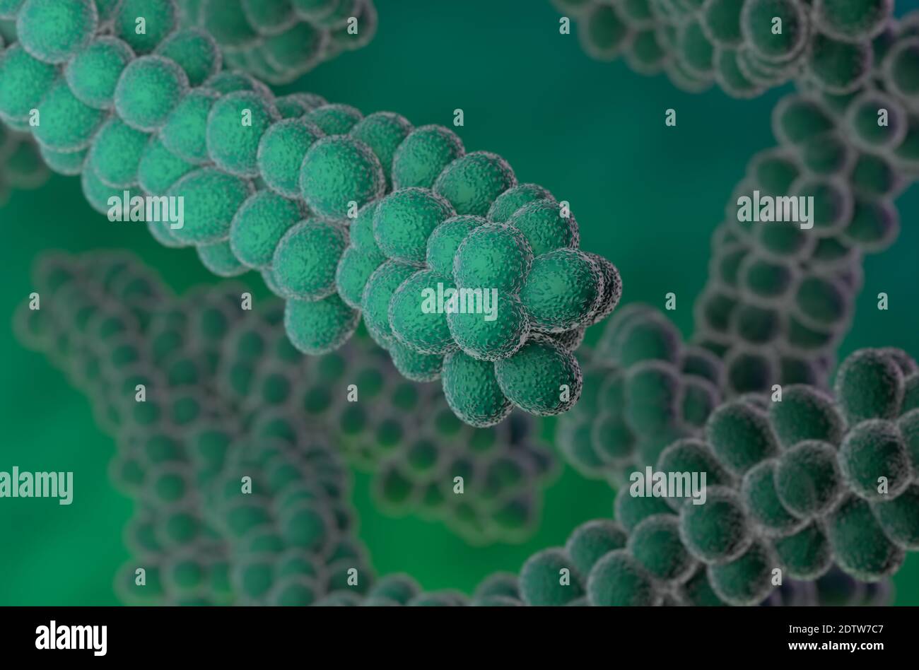 Streptococcus bacteria 3d render illustration closeup Stock Photo