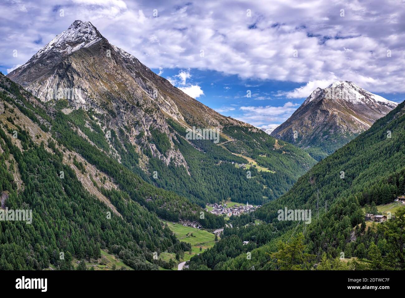 Saas Valley near Saas-Fee in Canton of Valais in Switzerland Stock Photo