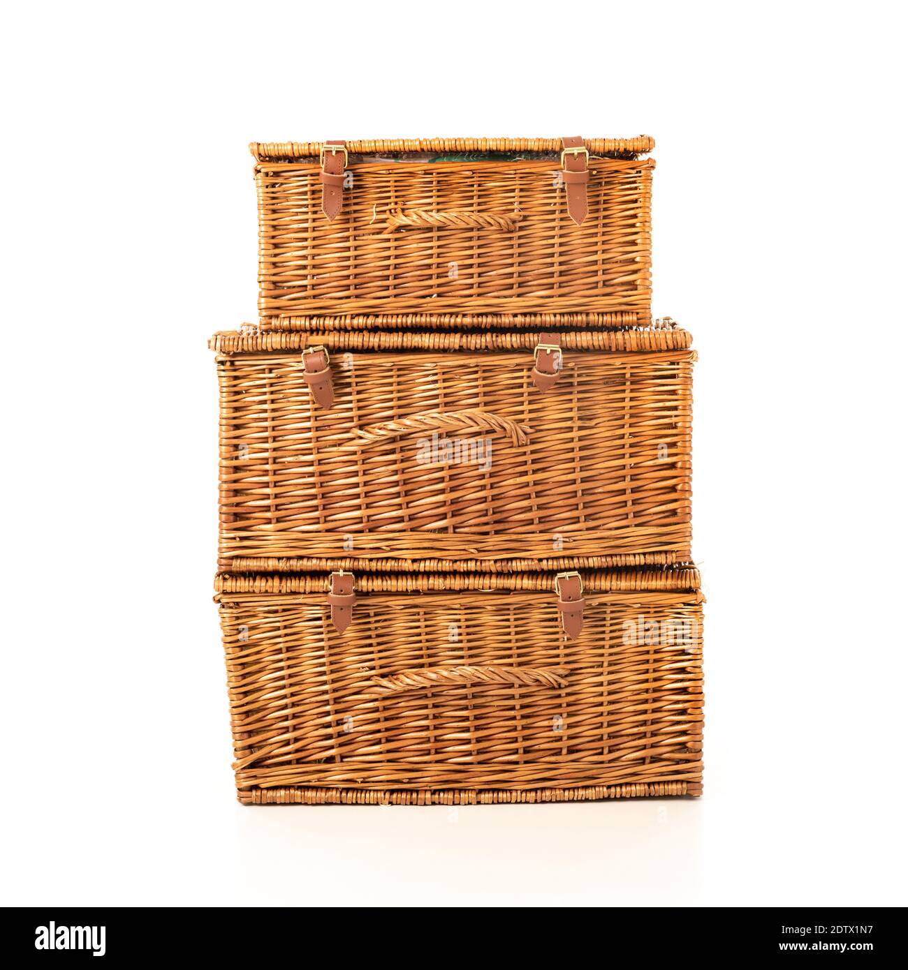 Wicker Picnic Hampers Stock Photo