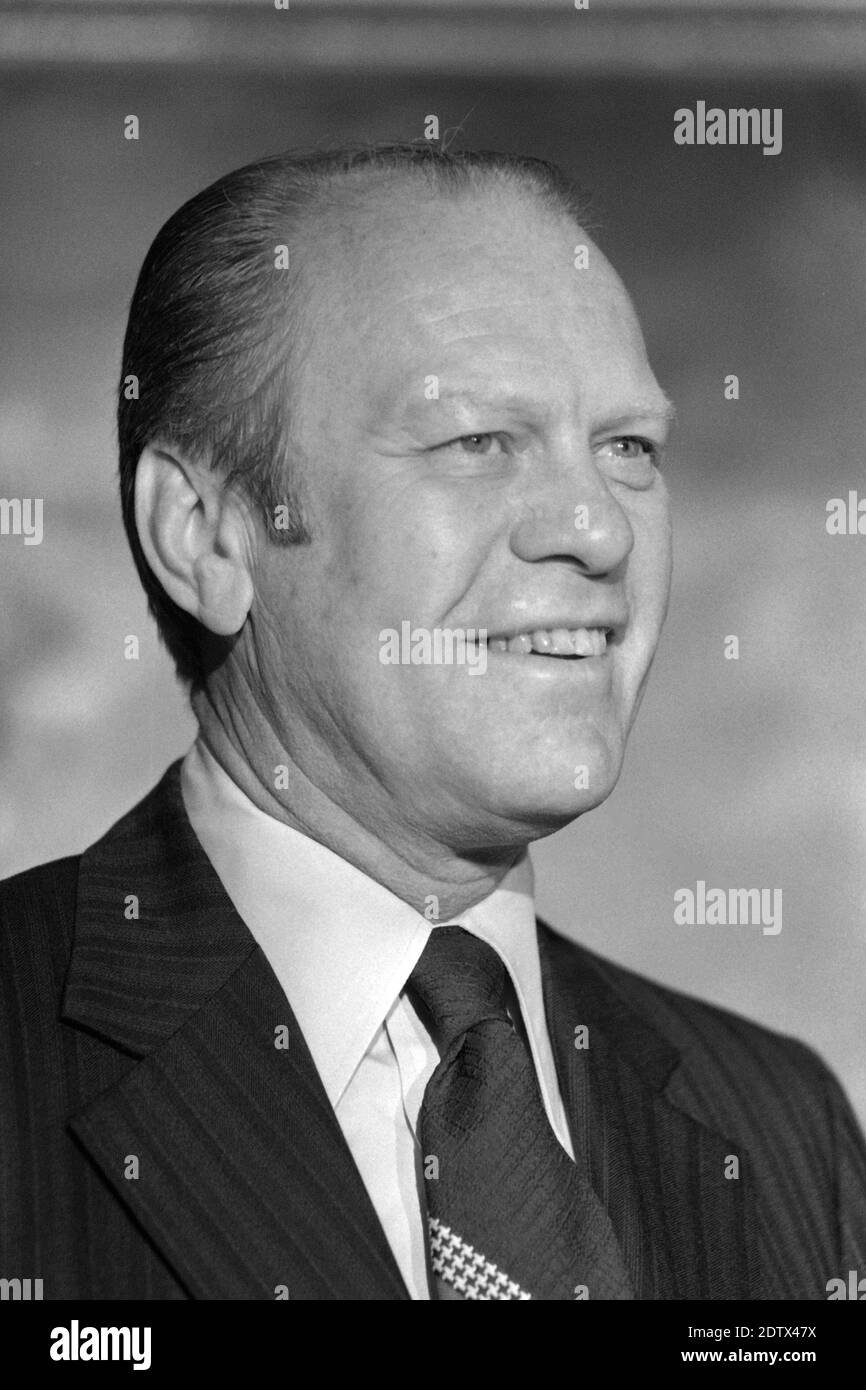 Gerald FORD, President of the USA, side portrait, portrait, cropped ...