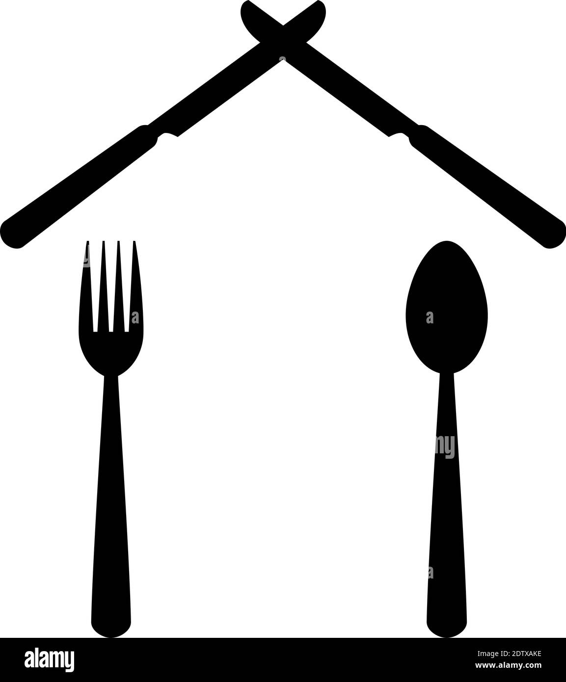 Fork, knife, spoon, house, logo, icon Stock Vector Image & Art Alamy