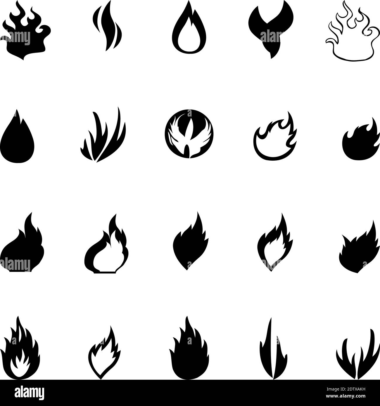 Different fire, flame, fire logo Stock Vector
