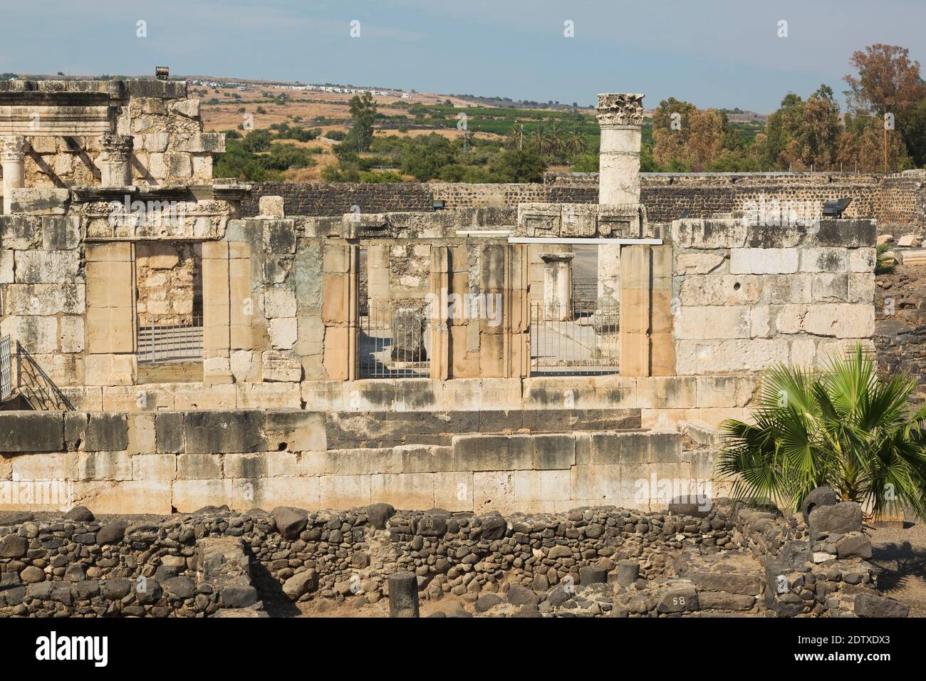 Old ruins of The White Synagogue and ancient Capernaum, Sea of Galilee ...